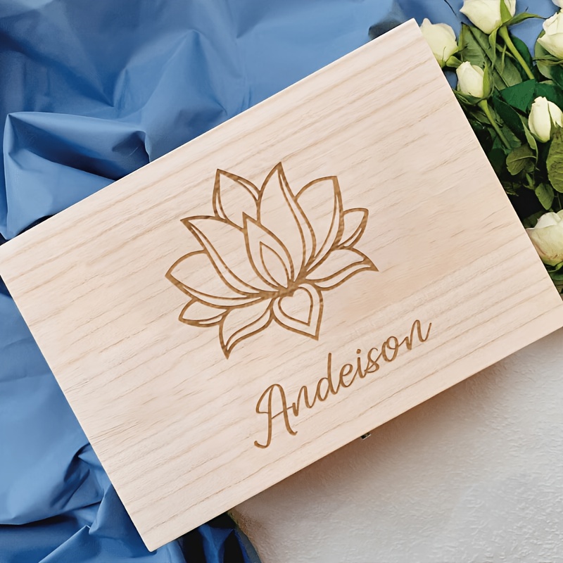 Personalized Laser-Engraved Wooden Keepsake Box